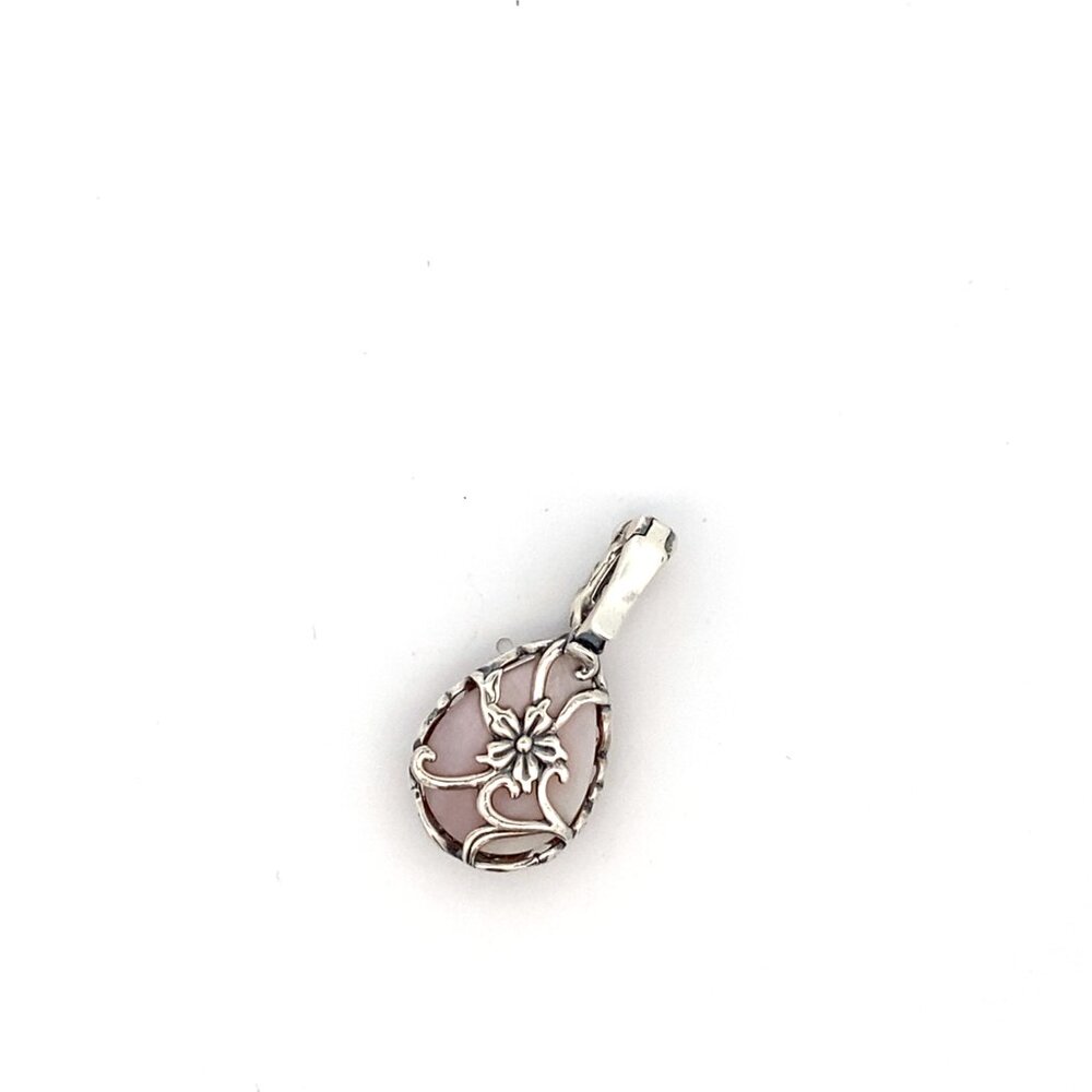 Carolyn Pollack Sterling Pink Pearl Flower Pendant - Picture 2 of 3